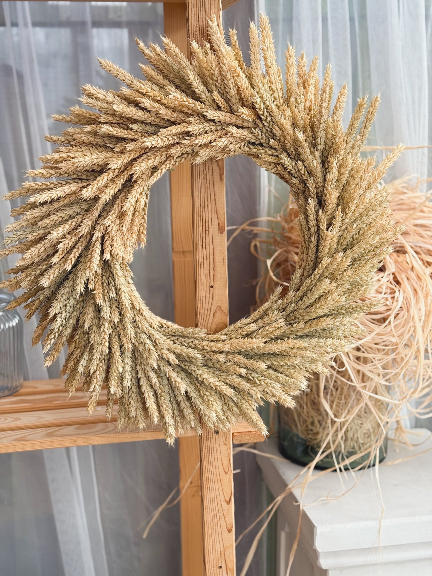 Natural Dried Wheat Wreath