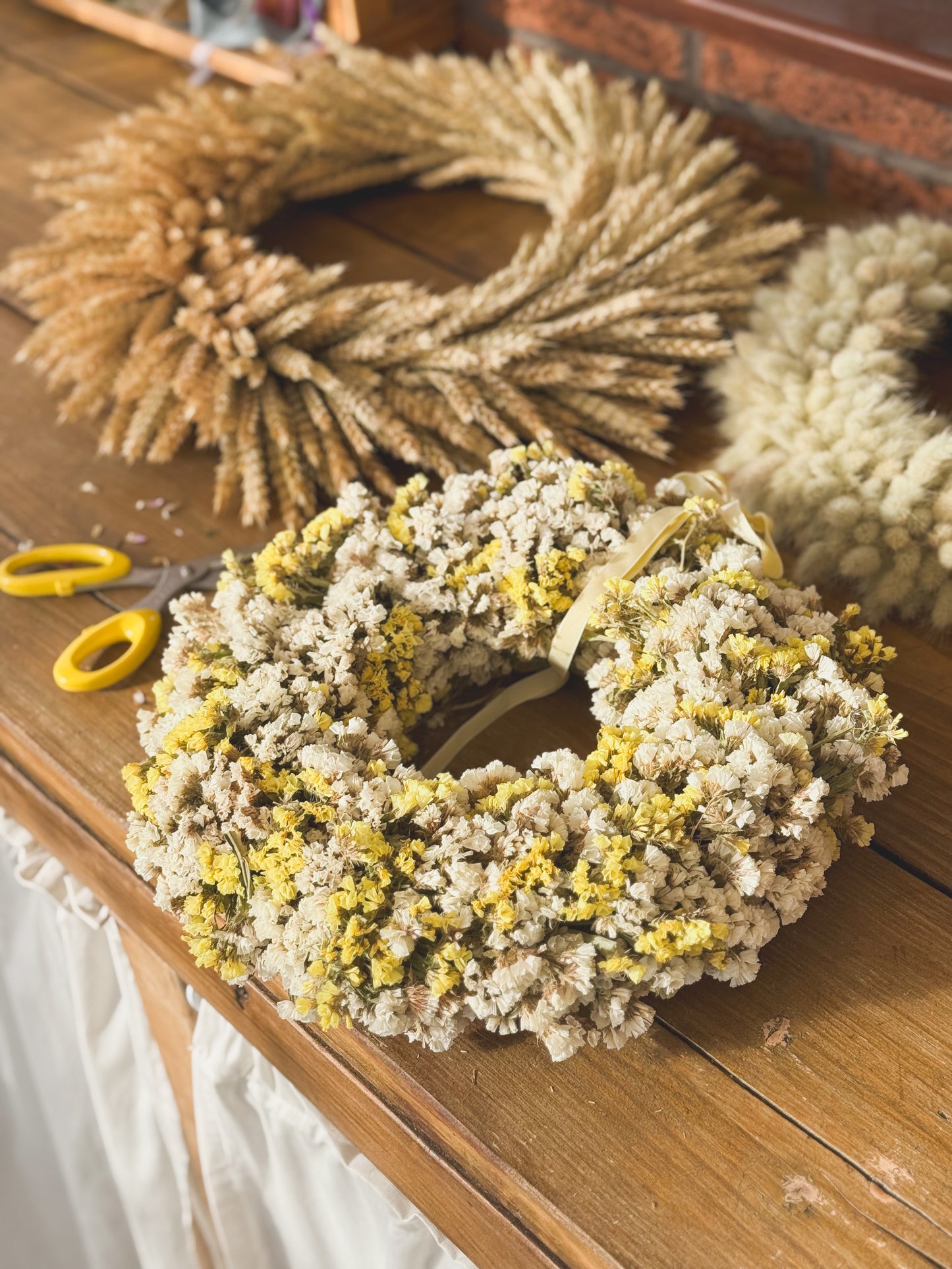 Natural Handmade Statice Wreath