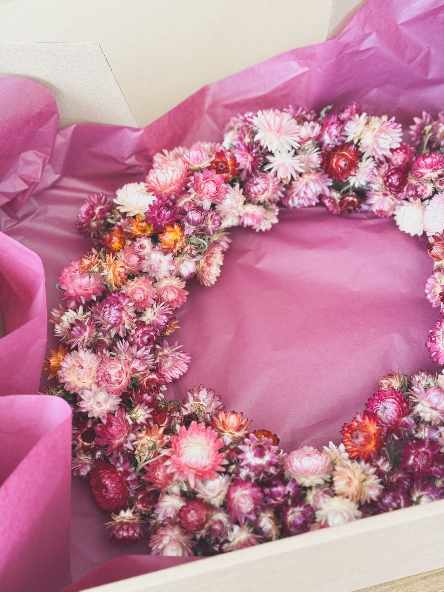 Natural Everlasting Strawflower Wreath